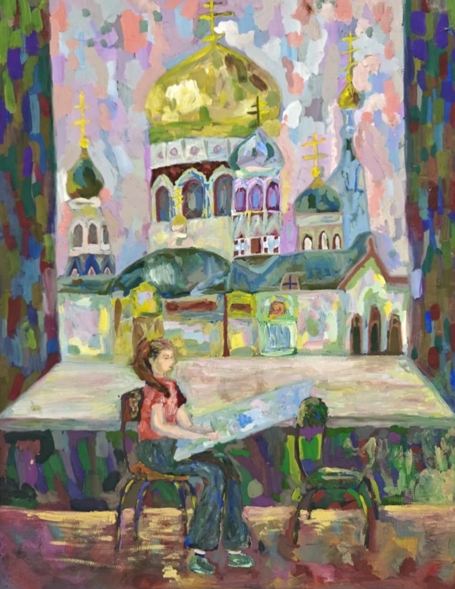 Вологина Екатерина, 11 лет, «В мастерской»,  преп. Журикова Татьяна Леонидовна, БОУ ДО «ДХШ № 5» г. Омска