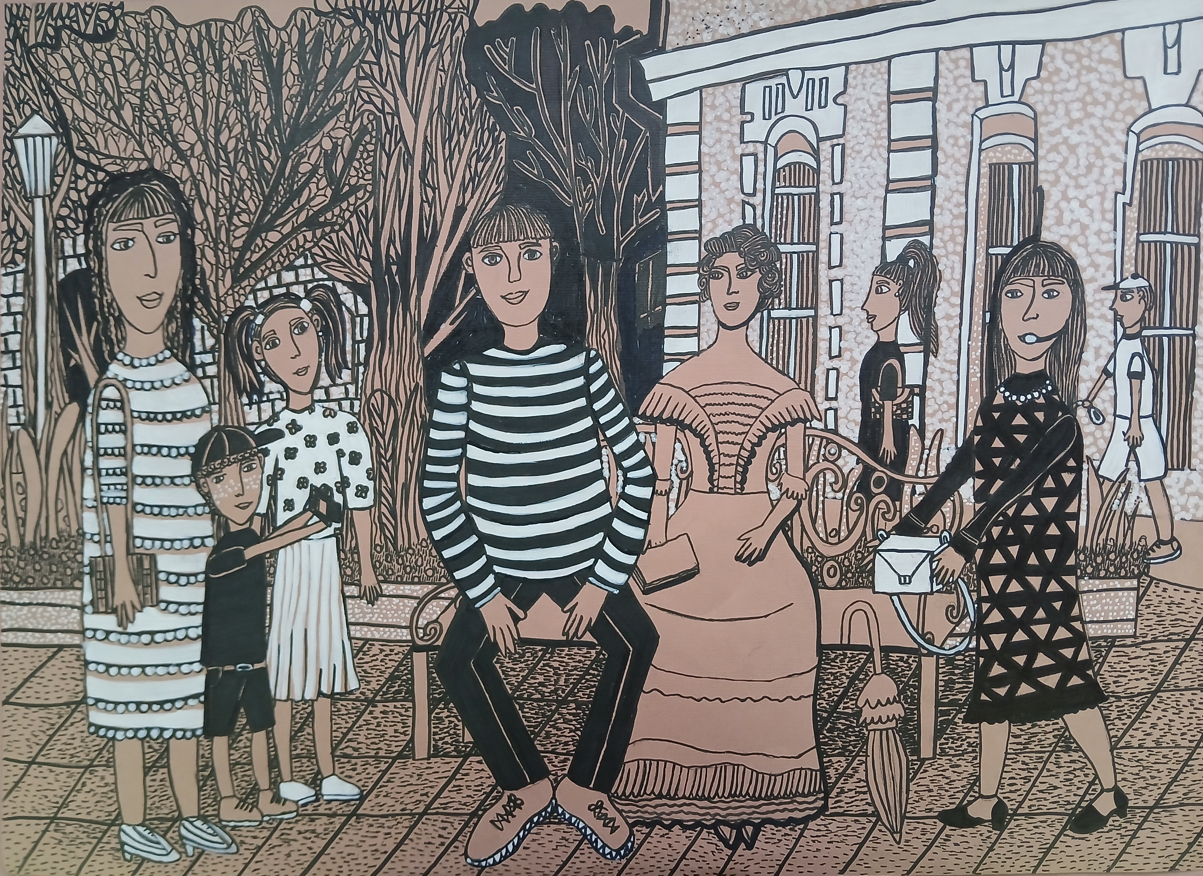 Рыжанкова Дарья, 12 лет, «На лавочке с Любочкой»,  преп. Конюхова Светлана Александровна, МБОУ ДО «Детская школа искусств» Омского района