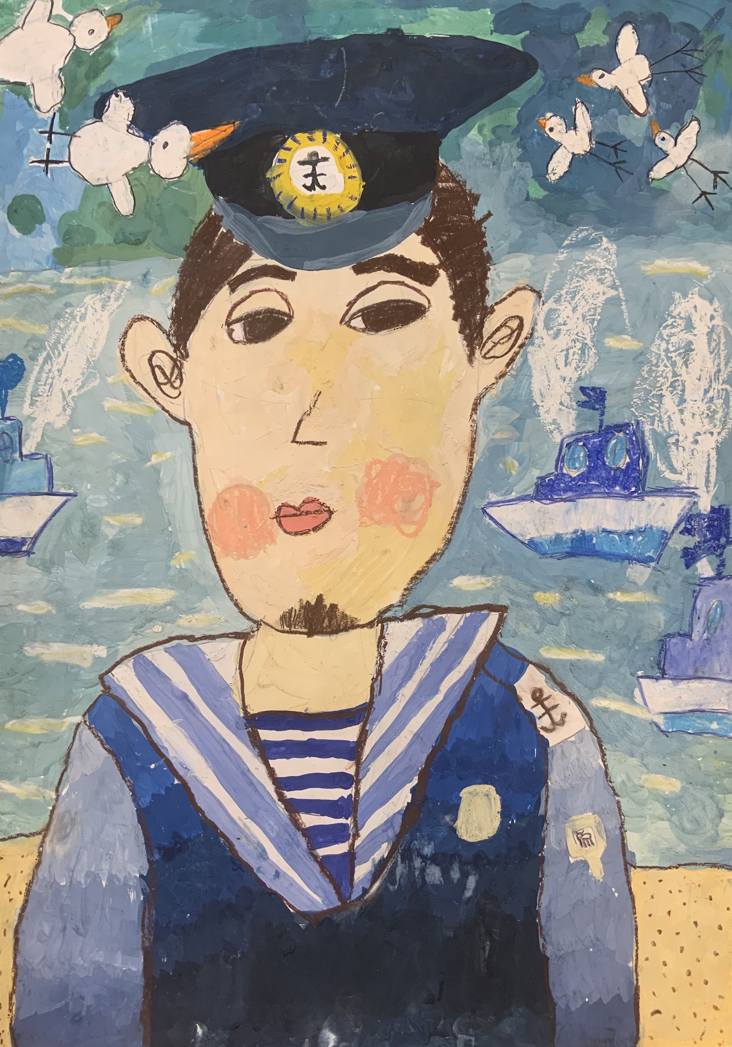 «Морячок», Широкова Александра,  номинация «Живопись», 5-8 лет, преподаватель Апанасова Татьяна Дмитриевна, МБОУ ДО «Нововаршавская ДШИ»