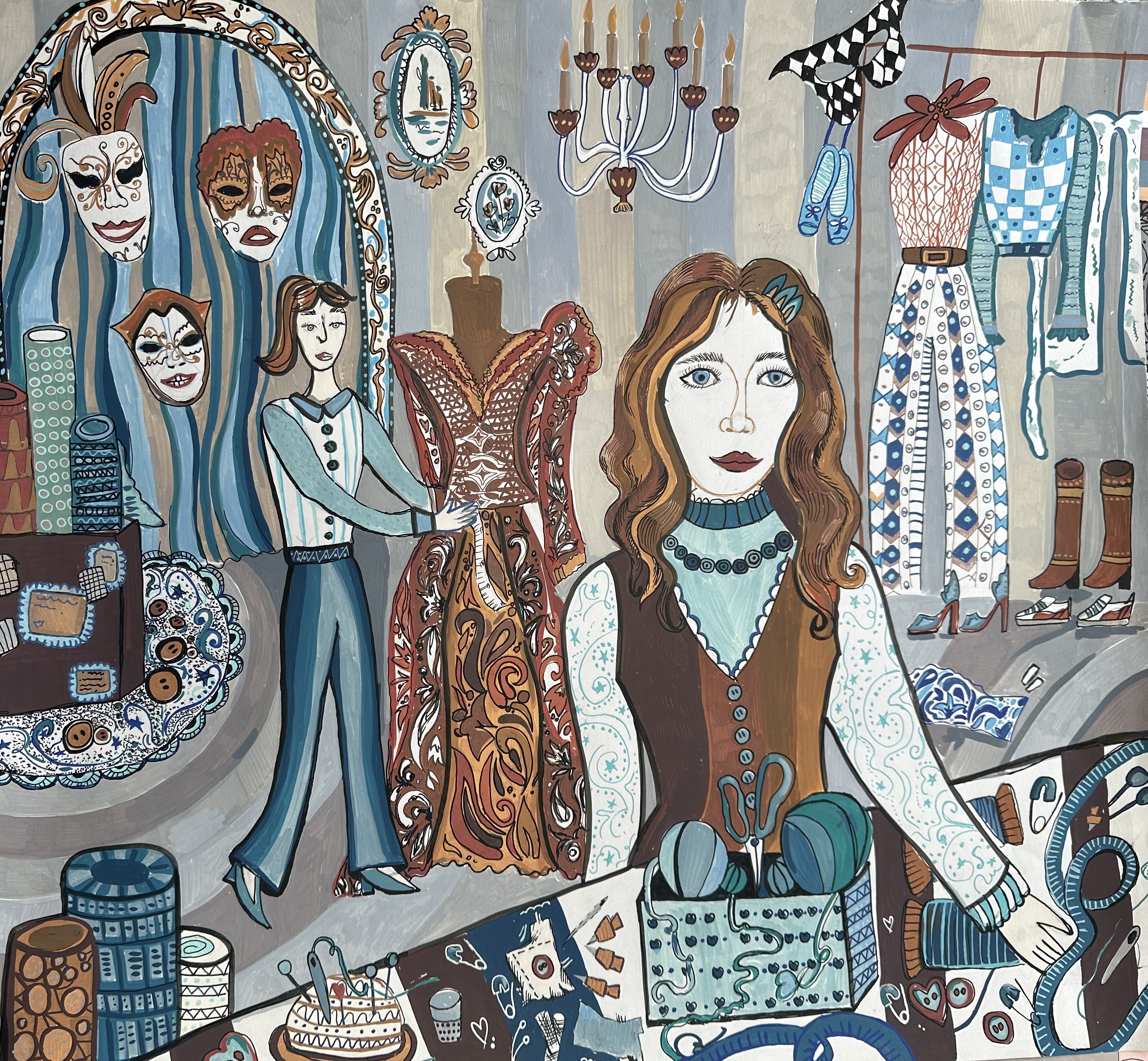 Костромина Анна, 13 лет, «Театральная жизнь»,  преп. Дугаева Евгения Александровна, МБОУ ДО «Детская художественная школа» Калачинского района